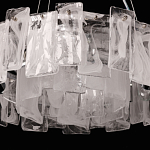 Люстра круглая с подвесными прямоугольными пластинами из стекла Glacier Panels варинант исполнения - 7 | Loft Concept в Воронеже