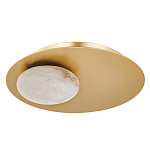 Бра с овальным основанием золотого цвета  и плафоном из алебастра Shaw Lighting варинант исполнения - 1 | Loft Concept в Воронеже