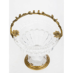 Чаша из прозрачного стекла на ножке с бронзовой ручкой в виде ветки Eden Garden варинант исполнения - 3 | Loft Concept в Воронеже