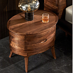 Прикроватный столик из дерева с 2-мя ящиками Moon Walnut Furniture варинант исполнения - 3 | Loft Concept в Воронеже