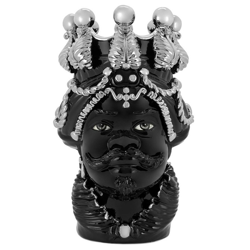 Ваза Vase Moro Man Ltd Platinum Черный Серебряный Ваза Vase Moro Man Ltd Platinum Черный Серебряный в Воронеже | Loft Concept