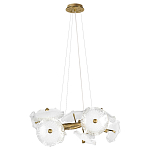 Люстра подвесная круглая с ветвистыми бронзовыми элементами и стеклянными рифлеными дисками Textured Glass Chandelier варинант исполнения - 1 | Loft Concept в Воронеже