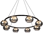 Люстра с круглыми плафонами из дымчато-серого стекла IONA Grey Glass Chandelier 8 варинант исполнения - 1 | Loft Concept в Воронеже