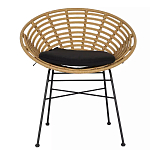 Стул круглый с ротанговым плетением Round Wicker Stool варинант исполнения - 2 | Loft Concept в Воронеже