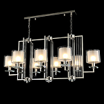 Люстра прямоугольной формы с 8-ю цилиндрическими плафонами из стекла Laurent варинант исполнения - 3 | Loft Concept в Воронеже
