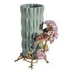 Ваза с птицами и цветами из фарфора с бронзовыми элементами Garden of Eden варинант исполнения - 4 | Loft Concept в Воронеже