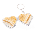 Зеркало брелок складное двухстороннее в форме сердца из натурального камня Оникс Stone Mirrors варинант исполнения - 2 | Loft Concept в Воронеже