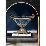 Чаша из прозрачного стекла с бронзовым рельефным ободком Eden Garden варинант исполнения - 2 | Loft Concept в Воронеже