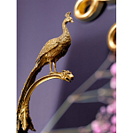 Чаша из прозрачного стекла на бронзовой подставке в виде павлина с рельефным хвостом Eden Garden варинант исполнения - 4 | Loft Concept в Воронеже