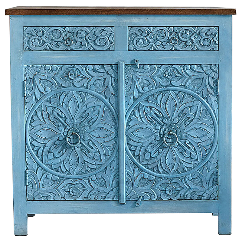 Деревянный резной буфет из массива манго Blue Grey Mango Collection Cupboard Древесина Голубой Деревянный резной буфет из массива манго Blue Grey Mango Collection Cupboard Древесина Голубой в Воронеже | Loft Concept