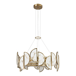 Люстра круглая с полукруглыми плафонами из искусственного алебастра в бронзовой оправе Marbella варинант исполнения - 5 | Loft Concept в Воронеже