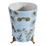 Кашпо из голубого фарфора с бронзовыми элементами Blue Garden варинант исполнения - 2 | Loft Concept в Воронеже