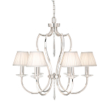 Люстра цвета никель с 6-ю лампами и стеклянными подвесками Elstead Lighting варинант исполнения - 3 | Loft Concept в Воронеже