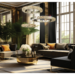 Люстра из 3-х колец с мозаичным хрустальным оформлением Sparks of Crystal варинант исполнения - 2 | Loft Concept в Воронеже