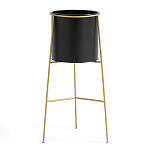 Кашпо из металла и латуни Elegance Elevated Planters черное варинант исполнения - 1 | Loft Concept в Воронеже