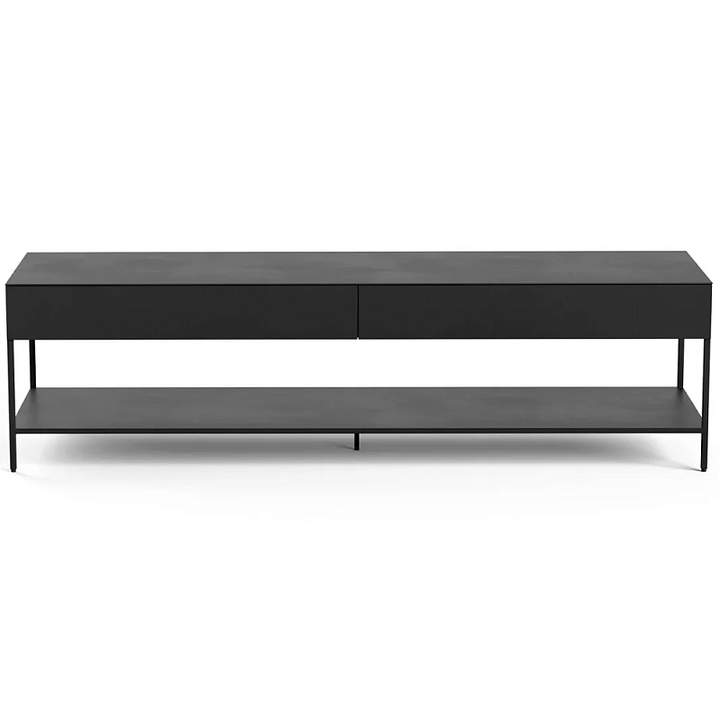 ТВ-тумба из металла с 2-мя ящиками Kelsey Metal TV Stand Черный ТВ-тумба из металла с 2-мя ящиками Kelsey Metal TV Stand Черный в Воронеже | Loft Concept