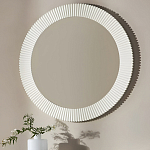 Зеркало в круглой фактурной раме Mirror Modern Texture белое варинант исполнения - 3 | Loft Concept в Воронеже