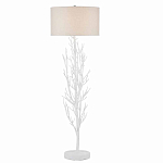 Торшер белый с цилиндрическим абажуром и каркасом в виде дерева Branched Tree варинант исполнения - 1 | Loft Concept в Воронеже