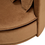 Кушетка круглая с обивкой из велюра коричневая Milky Brown Chair варинант исполнения - 5 | Loft Concept в Воронеже
