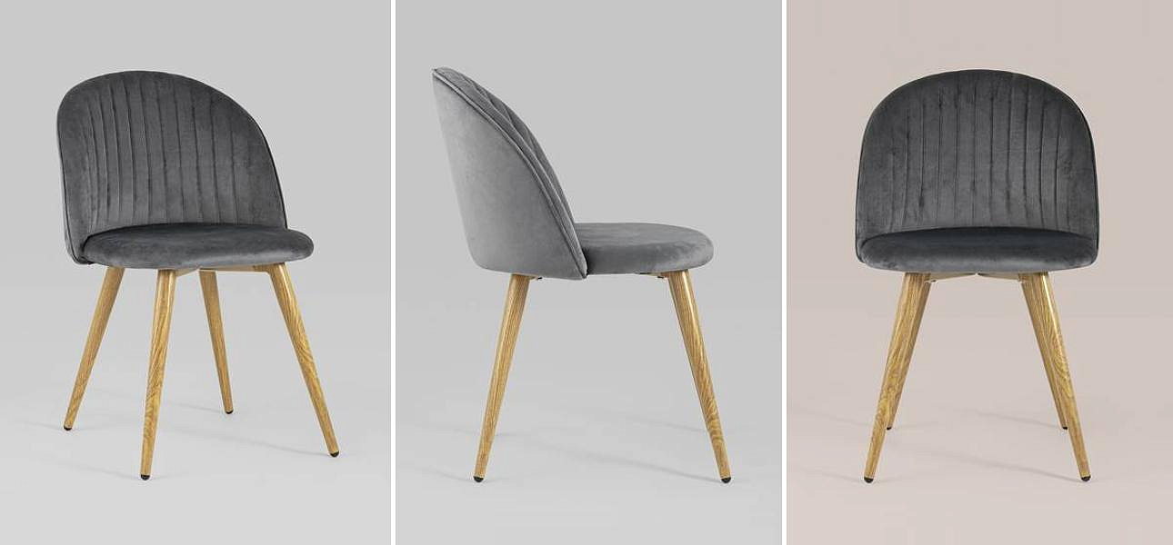Стул Miruna Chair Серый Велюр Стул Miruna Chair Серый Велюр - Loft-Concept в Воронеже