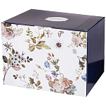 Чайный сервиз из фарфора темно-синий с рисунком цветов на 6 персон 14 предметов 300 мл Garden Whisper Porcelain Set  варинант исполнения - 4 | Loft Concept в Воронеже