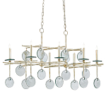 Люстра линейная с круглыми прозрачными подвесками  Horizontal Rectangular Chandelier варинант исполнения - 2 | Loft Concept в Воронеже