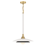 Подвесной светильник с плафоном в форме плоского купола и белой шарообразной лампой Eurofase варинант исполнения - 9 | Loft Concept в Воронеже