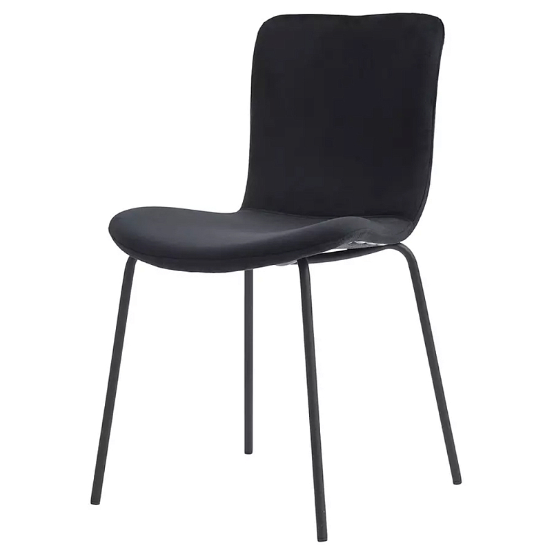 Стул черный с обивкой из велюра Black Archie Chair Черный Стул черный с обивкой из велюра Black Archie Chair Черный в Воронеже | Loft Concept