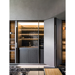 Кухонный гарнитур из дерева и камня с раздвижными дверцами OPERATING COLUMN 2.0 Dada Engenereed Kitchen варинант исполнения - 6 | Loft Concept в Воронеже