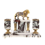 Настольный письменный набор из мрамора с декором в виде льва в подарочной упаковке Marble Accessory варинант исполнения - 4 | Loft Concept в Воронеже