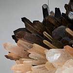 Люстра кргулая светодиодная из дымчатых и прозрачных необработанных кристаллов Raw Crystal варинант исполнения - 1 | Loft Concept в Воронеже