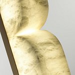 Бра с изогнутым плафоном из белого алебастра на прямоугольном основании Cryptocrystalline Stone варинант исполнения - 5 | Loft Concept в Воронеже