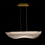 Люстра линейная с прозрачным волнообразным плафоном Wave Line варинант исполнения - 3 | Loft Concept в Воронеже