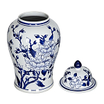 Ваза с крышкой и синим цветочным узором Blue & White Ornament  варинант исполнения - 2 | Loft Concept в Воронеже