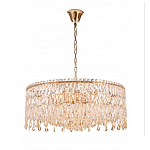 Люстра круглая с хрустальными подвесками на золотистом каркасе Roul Crystal Light варинант исполнения - 8 | Loft Concept в Воронеже