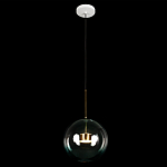 Подвесной светильник с прозрачным бирюзовым стеклянными плафоном и золотыми деталями Диаметр 30 Giopato & Coombes варинант исполнения - 2 | Loft Concept в Воронеже