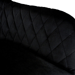 Барный стул со спинкой и подлокотниками на 4-х металлических ножках Douglas Rhombus Черный Велюр варинант исполнения - 3 | Loft Concept в Воронеже