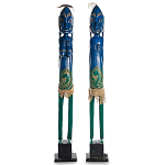 Комплект из 2-х деревянных статуэток Asmat Statuettes Blue Green варинант исполнения - 4 | Loft Concept в Воронеже