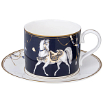 Чайный набор из фарфора с изображением лошадей на 6 персон 12 предметов Porcelain Horse Set варинант исполнения - 1 | Loft Concept в Воронеже