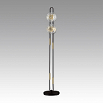 Торшер с 2-мя прозрачными стеклянными плафонами и золотистыми декоративными вставками Virelia варинант исполнения - 3 | Loft Concept в Воронеже