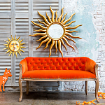 Зеркало-солнце круглое с золотыми с лучами Rays of Peace варинант исполнения - 2 | Loft Concept в Воронеже