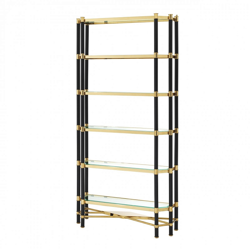 Стеллаж Eichholtz Cabinet Florence Черный Прозрачное Стекло Глянцевое золото Стеллаж Eichholtz Cabinet Florence Черный Прозрачное Стекло Глянцевое золото в Воронеже | Loft Concept