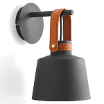 Черное матовое бра с декором под кожу Chestery варинант исполнения - 1 | Loft Concept в Воронеже