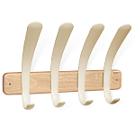 Вешалка настенная с 4-мя бежевыми крючками из пластика Curves Hangers варинант исполнения - 1 | Loft Concept в Воронеже
