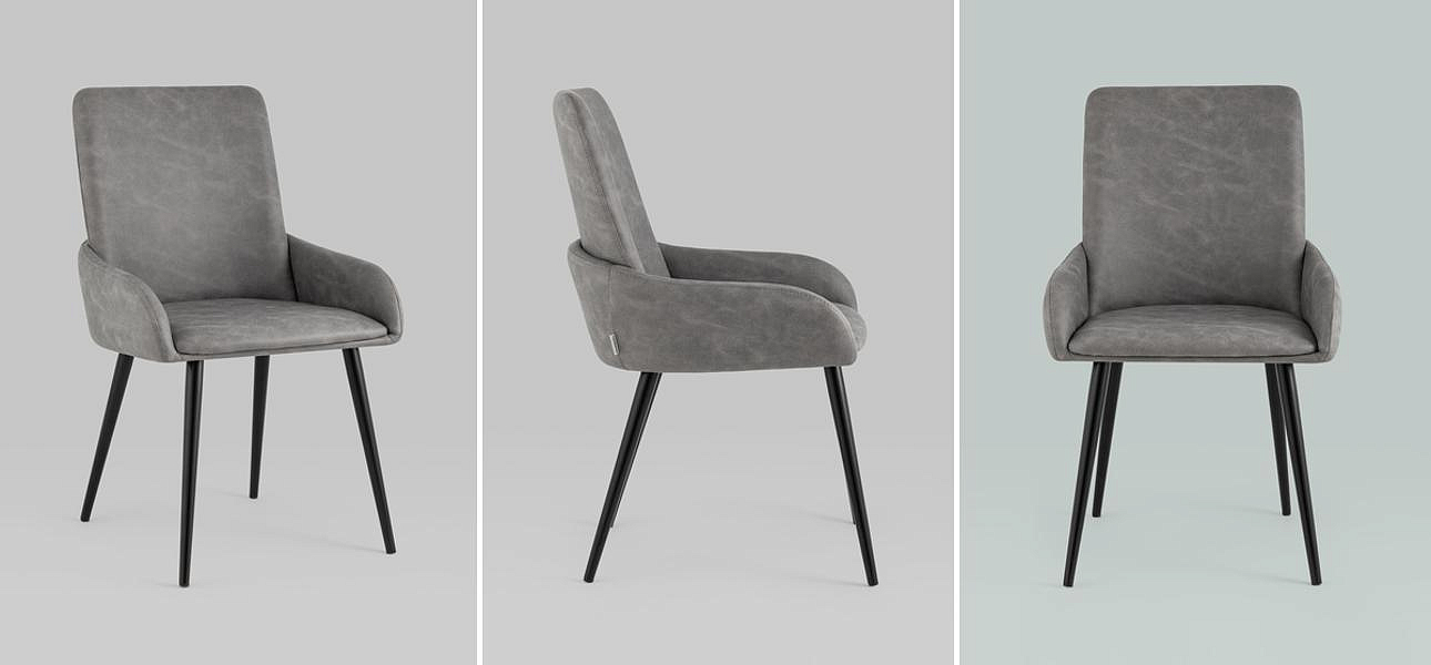 Стул Munchen Chair Серая Искусственная Замша Стул Munchen Chair Серая Искусственная Замша - Loft-Concept в Воронеже