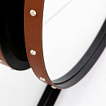 Зеркало овальное в металлической раме с кожаной отделкой Loft in Reflection варинант исполнения - 3 | Loft Concept в Воронеже