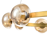 Люстра подвесная светодиодная с 9-ю круглыми плафонами коньячного цвета Iona Chandelier Brass  варинант исполнения - 2 | Loft Concept в Воронеже