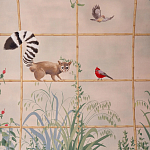 Обои ручная роспись Trellised Menagerie Standard colourway on scenic paper варинант исполнения - 1 | Loft Concept в Воронеже