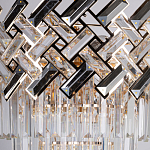 Люстра многоярусная с переплетенными металлическими элементами черного и золотого цвета и прозрачными хрустальными подвесками Empire Chandelier Crystal варинант исполнения - 6 | Loft Concept в Воронеже