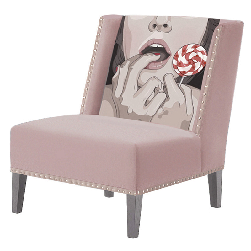 FUN Armchair Lollipop Pink Дизайнерское кресло с цветным принтом Розовый пастельный в Воронеже | Loft Concept 